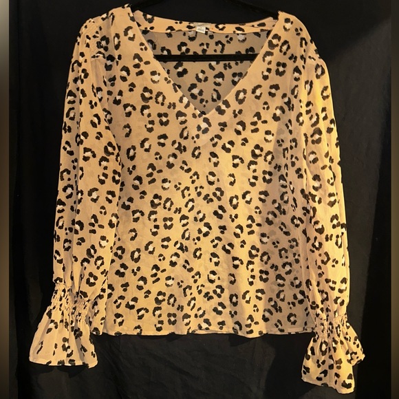 a new day Leopard Print V-Neck Blouse - Picture 1 of 3